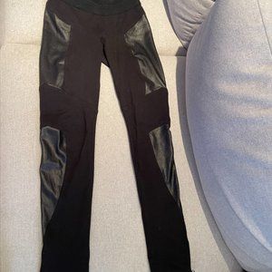 BCBG MaxAZRIA Leather Accented Tight Pants